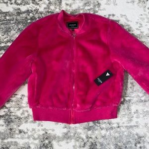 Guess Pink Fur Bomber Jacket